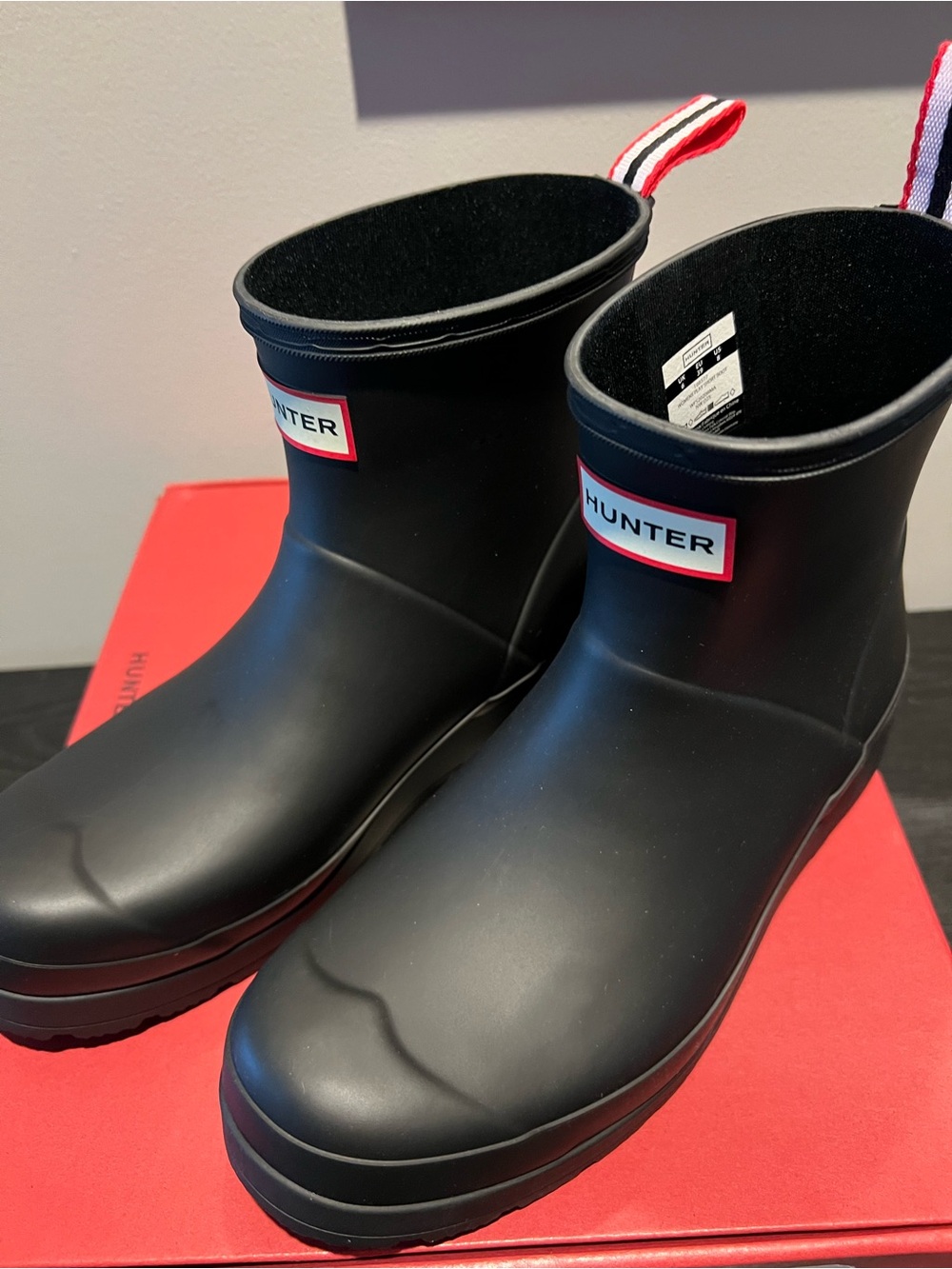 Hunter ☔️ Matte Black Short Ankle Rain Boots - Picture 4 of 13